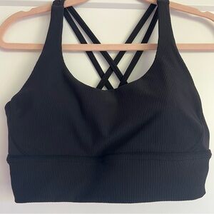 lululemon Energy Longline Ribbed Bra Luxtreme in Black- size 12